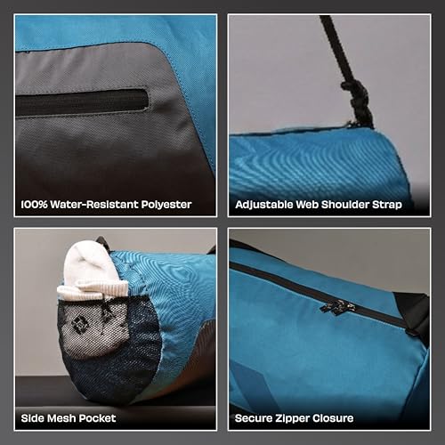 Image of Nivia Switch Duffle Bag 18.5L Polyester Gym Bag, Compact Sports Duffle for Men and Women, Lightweight Travel Training Bag, Gym Carry Bag (Teal Blue)