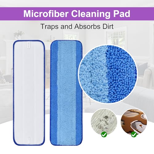 Image of DLAIMI 4 Pack Pet System Microfiber Sweeping Pad for Bona Mops, Microfiber Cleaning Pad for Hardwood Floors Dry Wet Cleaning - Picks Up Pet Hair - Includes 2 Sweeping Pads and 2 Deep Clean Pad