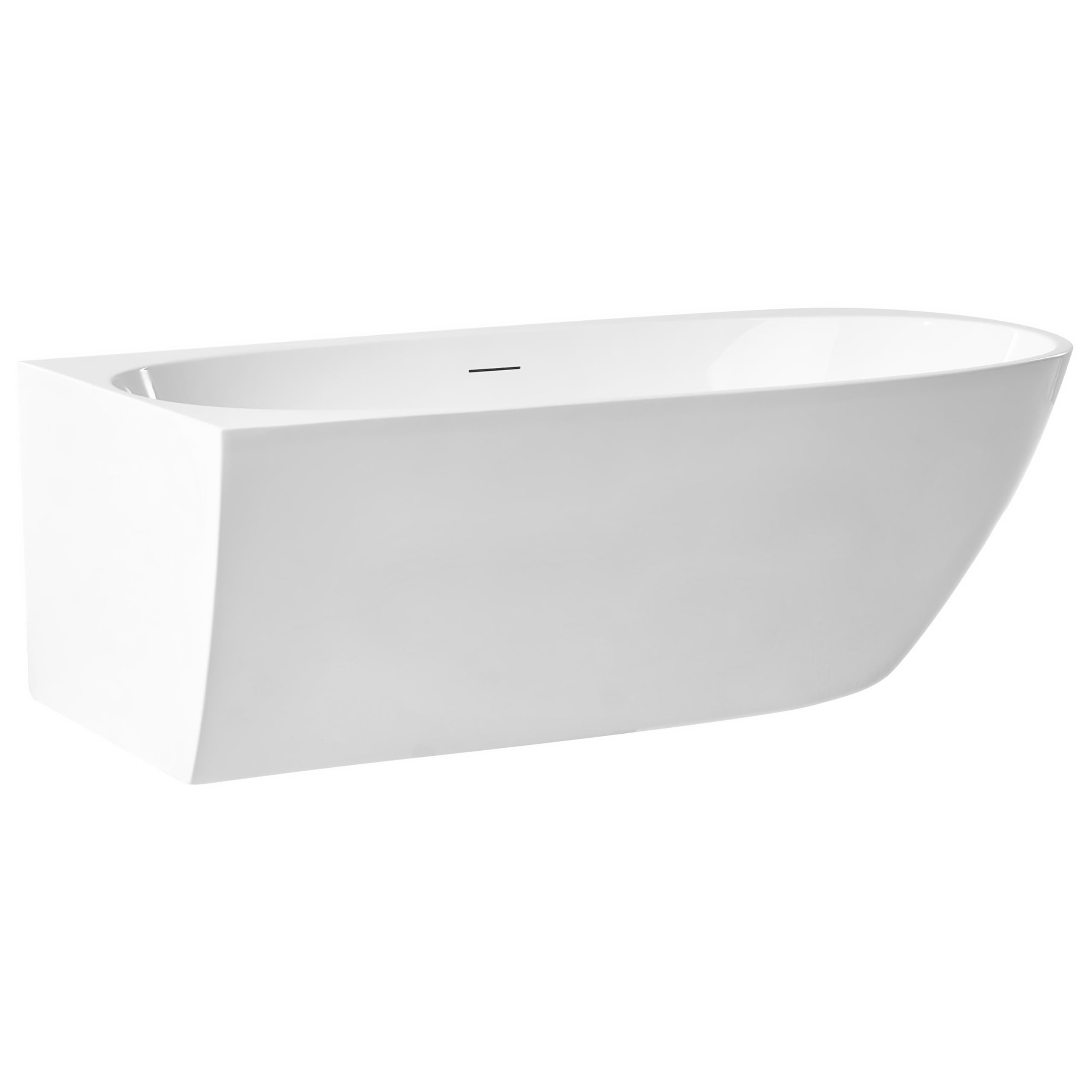 Bañera esquinera derecha moderna 170 x 80 cm acabado acrílico brillante blanco Parnaiba