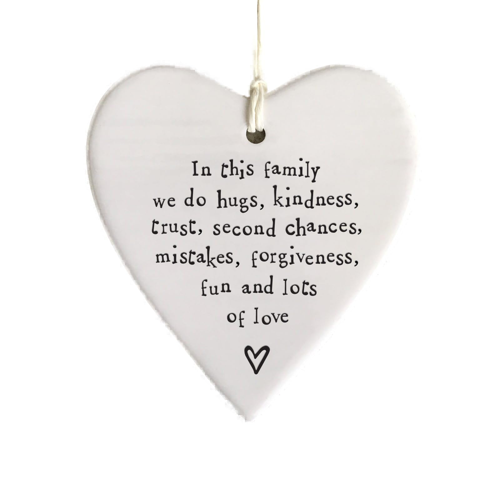 East of India Porcelain Round Heart-"In this family" Sentimental Gift Porcelain Coaster