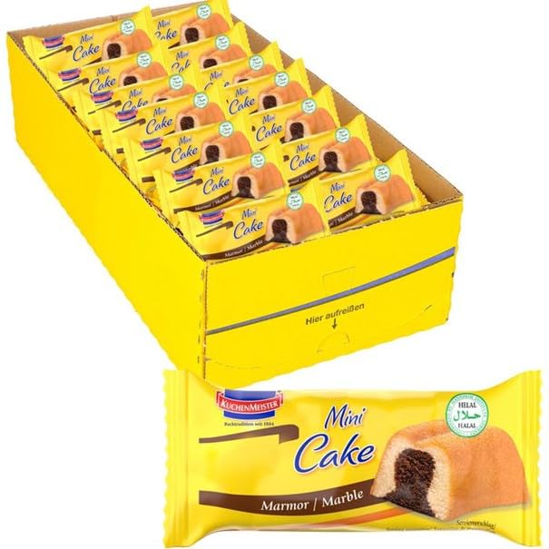 KuchenMeister miniCake Marmor Kuchen 35 g im 27er Pack | Saftiger Marmorkuchen | Snackformat | Einzeln verpackt | für leckeren Kuchengenuss zwischendurch | 27 x 35 g