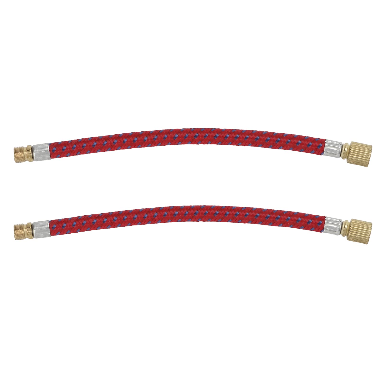 2 Pcs Air Pump Inflator Extension Hose for Road Bike,Bike Pump Extension Hose,Nylon Copper Double Valve Design Inflator Tube for Bikes