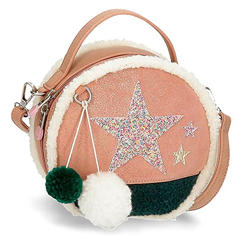 Enso Shine Stars Bandolera Redonda Rosa 17,5X17,5X6 Cms Piel Sintética