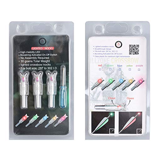 JY Lighted Nocks Led Crossbow Nocks Automatic Led Lighted Nock for Hunting-3Pcs(.30")