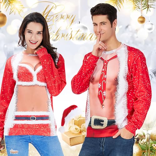 Ugly Christmas Sweatshirts Men Long Sleeve Women Xmas Sweater Pullover2