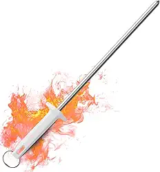 Chaira 10' Amolador de Facas Profissional — Ideal para Cozinha, Açougue, Chef, Aço Carbono, Cabo Ergonômico