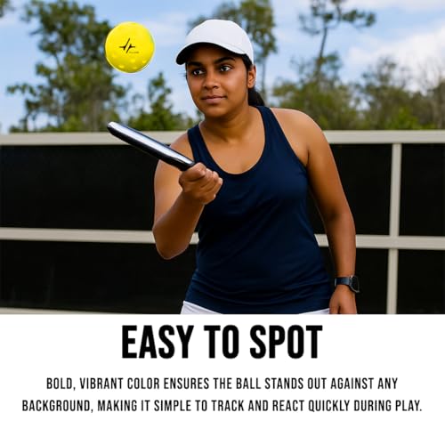 Image of PulseITRally Outdoor Pickleball Balls Set of 6 | 40 Precision Holes, Stable True Flight & Consistent Bounce | Durable High Visibility Pickle Balls for Training, Practice & Competition | Yellow