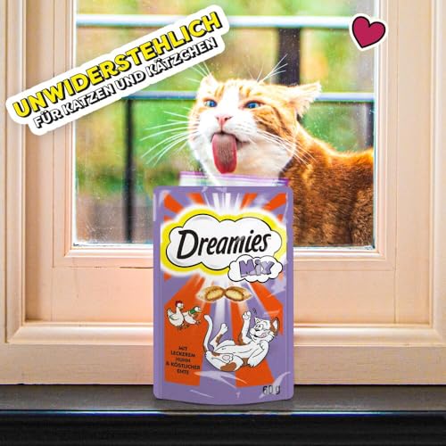 Dreamies Mix Katzensnacks mit Huhn & Ente – Außen knusprig & innen cremig – 6 x 60g