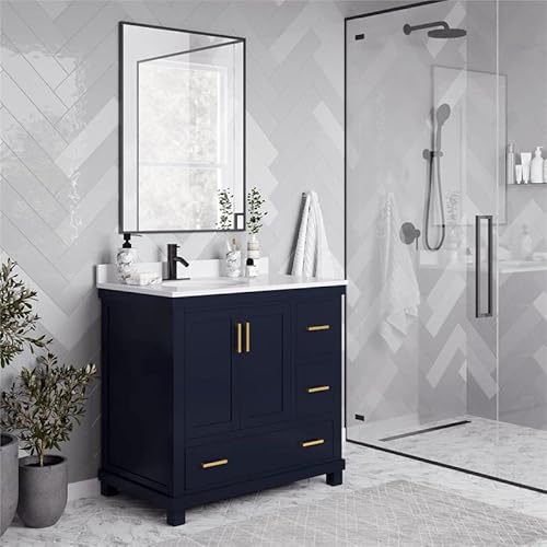 Dhp Sunnybrooke 36 Inch Bathroom Vanity With Sink, 36", Navy #TOP1