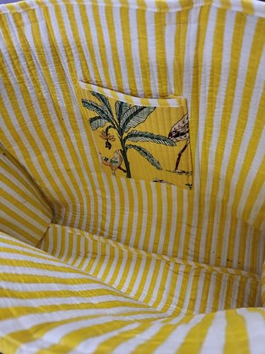 Image of Cotton Tiger Block Print Tote Bag, Indian Handmade Shopping Shoulder Bag, Unisex Market Daily Use
