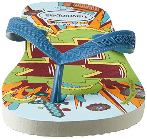Chinelo Branco/Azul Comfy Kids Minecraft Havaianas n° 31/32
