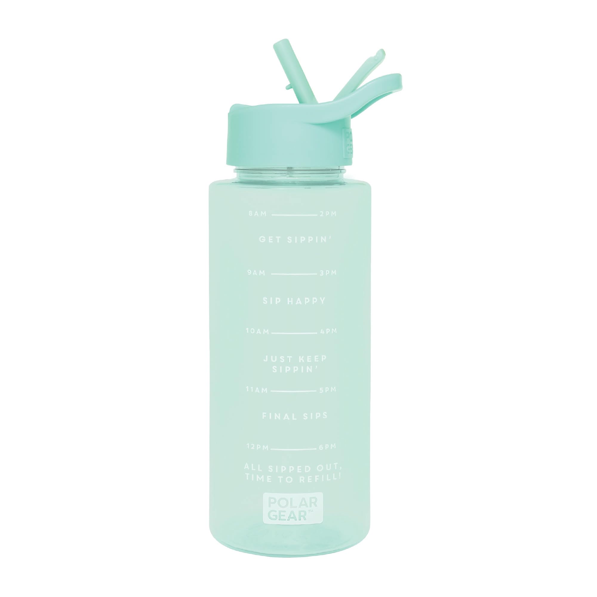 Polar Gear 1L Tracker Bottle with Easy Flip Up Straw & Hydration Tracker Markings - Mint
