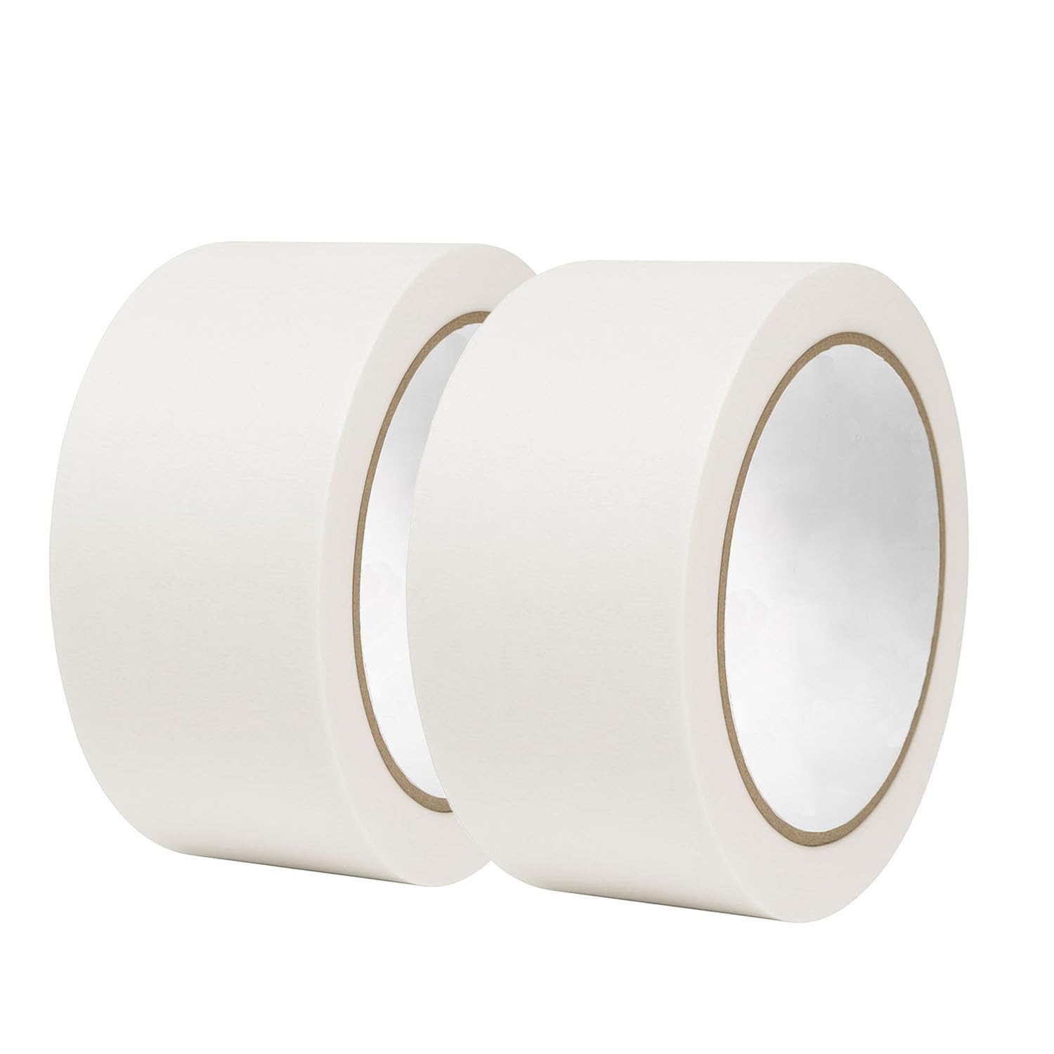 FSTIANXIA 2 Rolls Masking Tape for Painting,48mm x 50m Decorators Tape, Multi-Surface Painters Tape for Indoor Decorating,DIYers, Stick Well and No Residue Left (2, White, 48mm*50m)