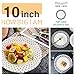 AnBnCn Dinner Plates Ceramic Plate Set - 10 Inch Large Porcelain Round Plate Sets of 6 - Flat Black and White Pattern Dining Plates for Kitchen| Family - Microwave | Dishwasher | Oven Safe