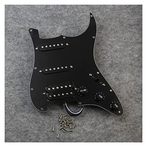 BIPROS 5 pièces de Guitare électrique précâblées chargées par ramassage Pickguard SSH HSS (Color : Nero) - Les Beatles, Paul McCartney, John Lennon, RIngo Starr, George Harrison BIPROS 5 pièces de Guitare électrique précâblées chargées par ramassage Pickguard SSH HSS (Color : Nero) – Image 4