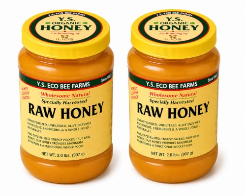 Y.S. Eco Bee Farms Raw Honey Organic Unfiltered, Organic Honey, Raw Unfiltered Honey, Pure Honey Raw Organic, Honey Jar, 2pk - 22 oz - ILIOS Packaging image 4