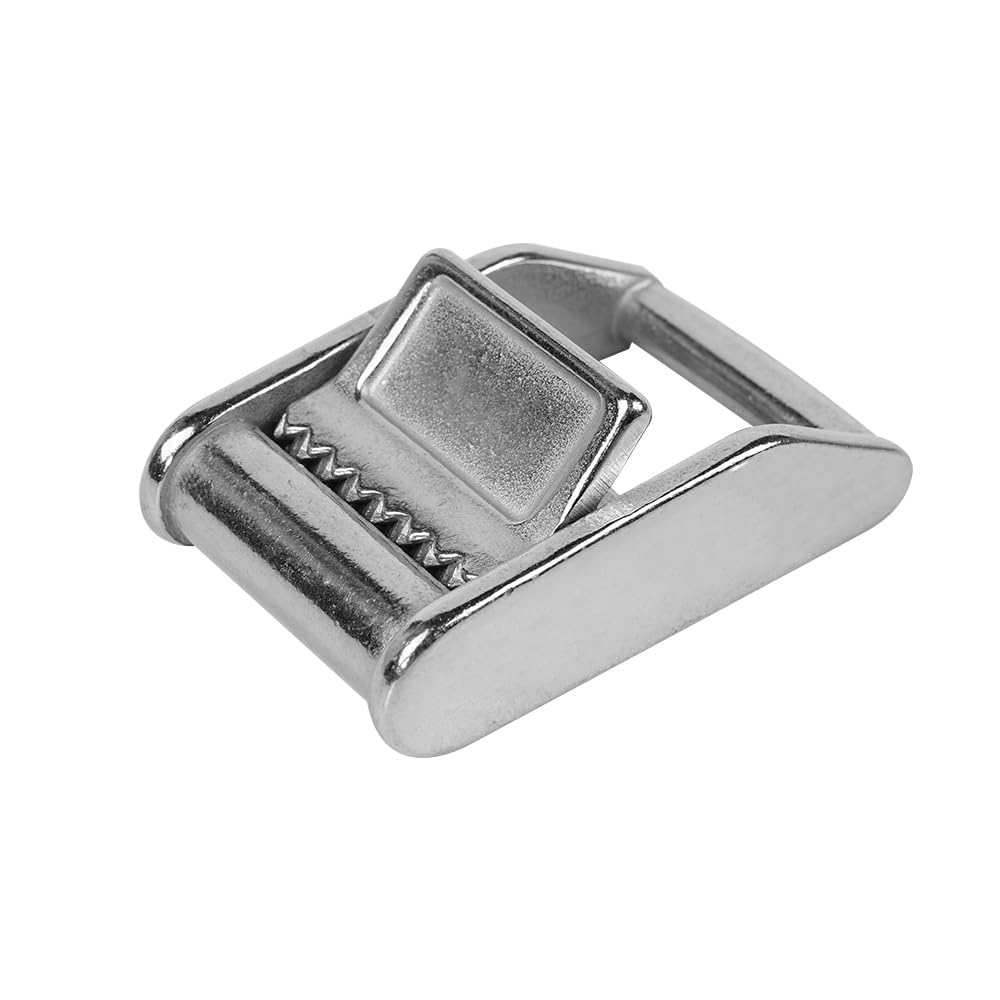 POFET - Fibbie a camma in acciaio inossidabile 316, fibbia con leva per cinghie - 2,5 cm (2 pezzi), senza cinghia