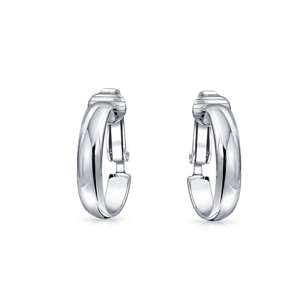Ampio Grande Medio Martellato O Semplice Tubo Cerchio Clip Su Orecchini Per Le Donne Adolescenti Placcato Oro Giallo Rosa .925 Sterling Silver Cerniera .75-1 Pollice Di Diametro