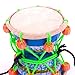 4 Inch Small Handmade Traditional Authentic Wooden & Leather Classical Indian Folk Dumroo Damroo Damaru Hand Drum Percussion Instrument Set, Decorative Collectible Showpiece World Musical Instruments