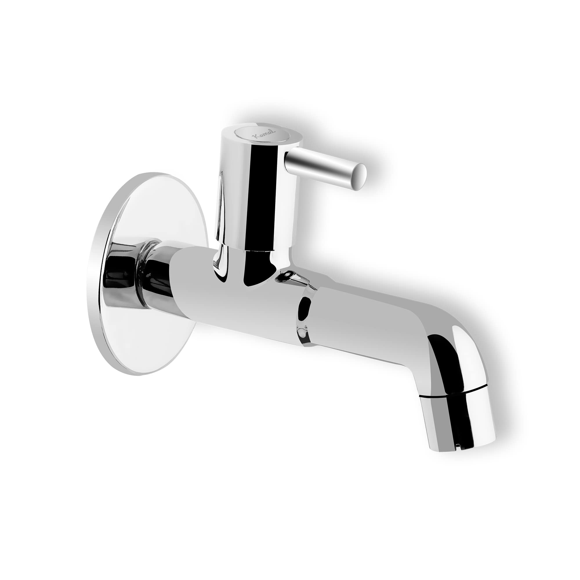 Kamal Full Brass Long Body Bib Cock Tap Dixy with Wall Flange | Shiny Chrome Finish | Wall Mounted - Silver (Pack of 1) (B00WZJQSIW) Amazon Price History, Amazon Price Tracker