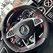 Matte Black Carbon Fiber&Suede Leather Steering Wheel Cover Hand-Stitch on Wrap Fit for Mercedes Benz W205/C43 GLA45 GLC43 AMG/CLA-Class C117/X156/C218/W213/X253 C253/W166/W222/SLC R172/R231