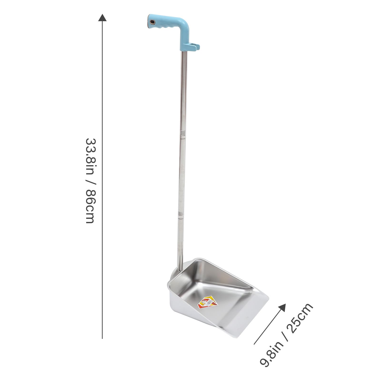 SHINEOFI Pala per Rifiuti Manico Lungo Acciaio Inox Pulizia Casa