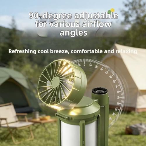 Lanterne de camping rechargeable 4 modes avec ventilateur solaire