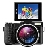 Digital Camera Camcorder Full HD Digital Video Camcorder 1080P 24.0MP 3” LCD Flip Screen Vlogging Camera with Wide Angle Lens and Flash Light