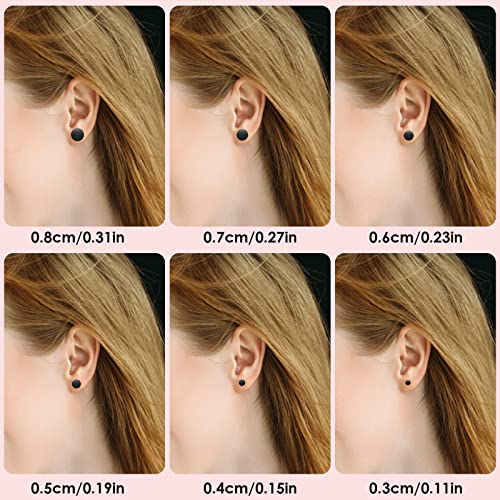 Yolev 6 Pairs Dot Stud Earrings Round Disc Stud Earrings Stainless Steel Ear Studs for Women Men (3 mm-8 mm)2