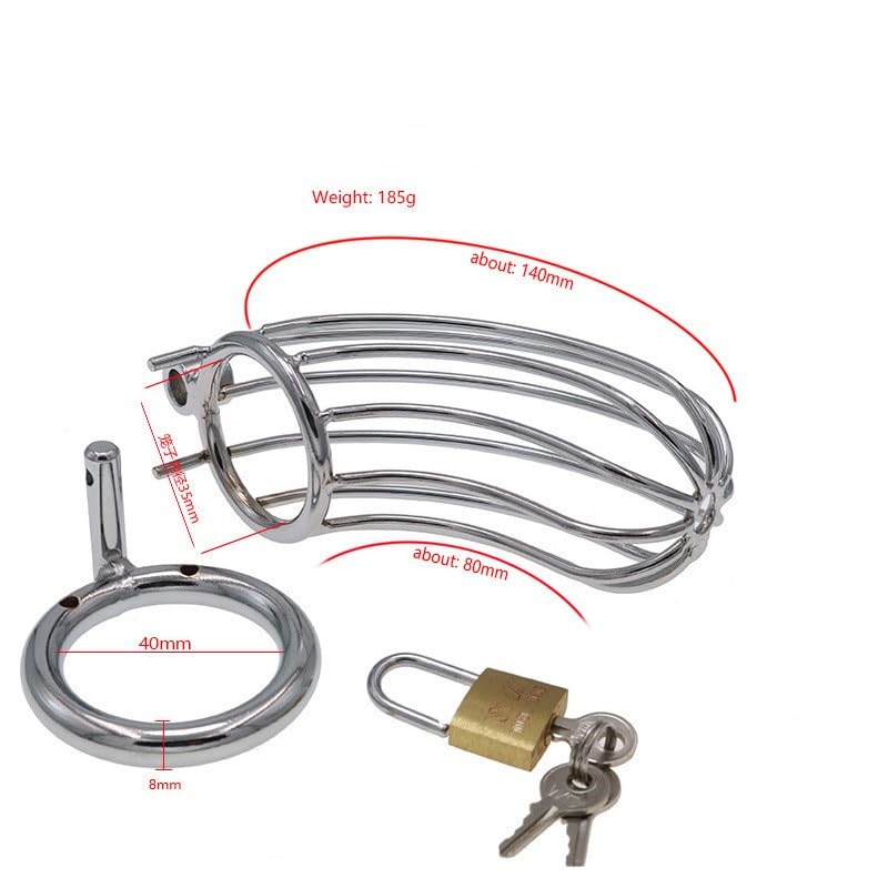 Gabbia da allenamento regolabile in acciaio inox a strisce da uomo,40MM,B3
