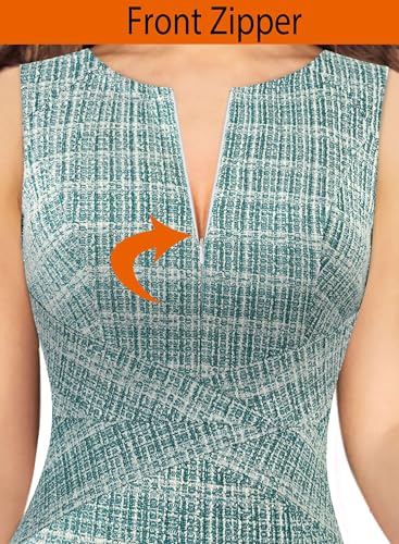 Image of VFSHOW Womens Front Zipper Work Business Office Bodycon Dress Elegant Professional Career Church Party Pencil Sheath Dress