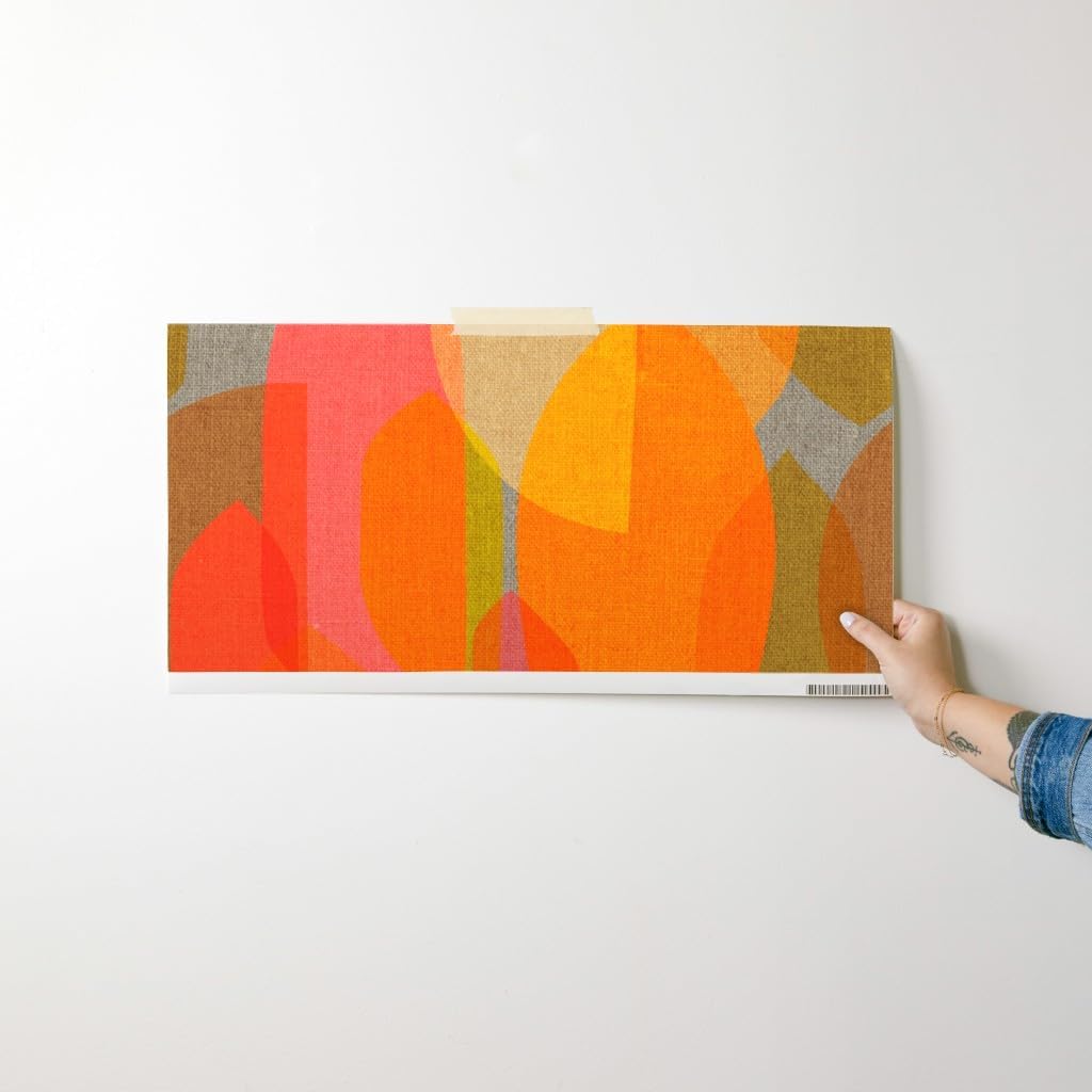 Spoonflower Peel & Stick Wallpaper Swatch - Mid Century Colour Electric Dreams Vintage Retro Modern Geometric Abstract Custom Removable Wallpaper