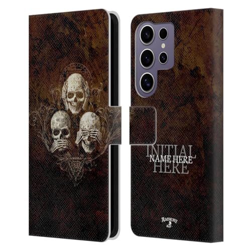 Coque portefeuille S25 Ultra Three Skull pour un style quotidien