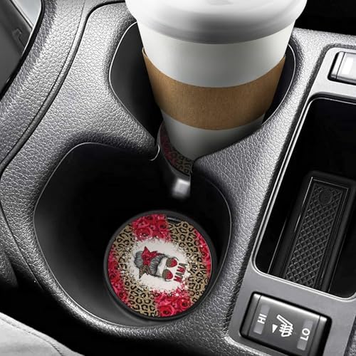 Portavasos para auto con diseño de leopardo y rosas, 2 piezas miniatura 6