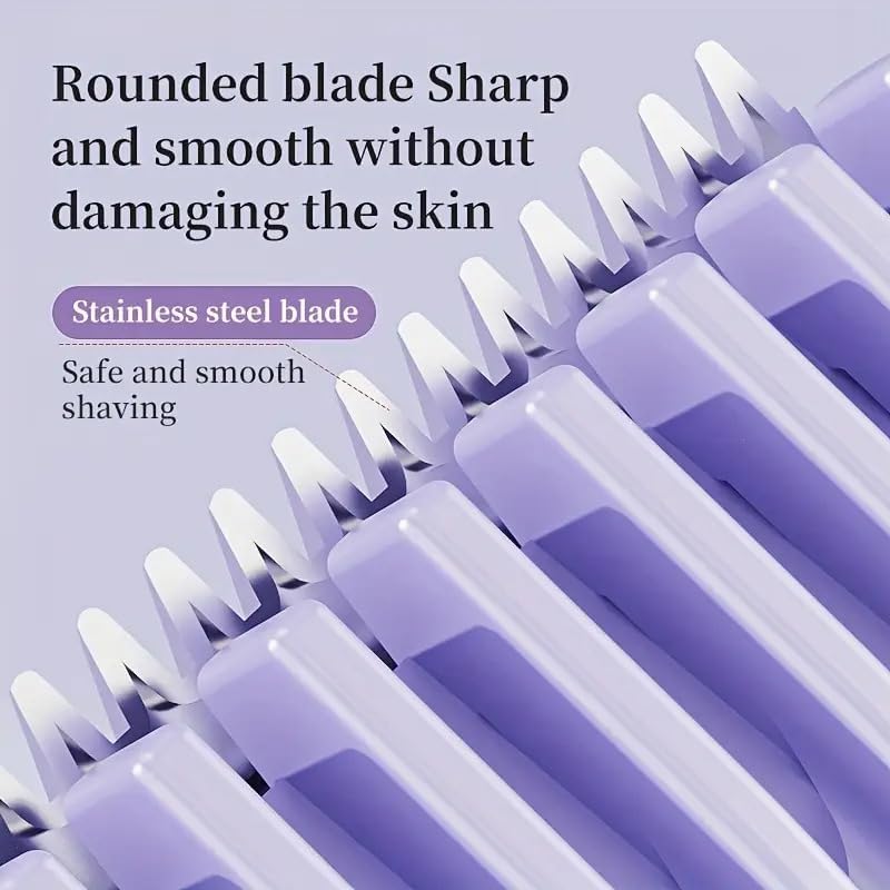 Image of Hewan 2-in-1 Facial Hair Remover & Bikini Trimmer for Women - Electric Shaver for Face, Legs, Underarms & Pubic Hair, Wet & Dry Use, USB Rechargeable (Purple trimmer)