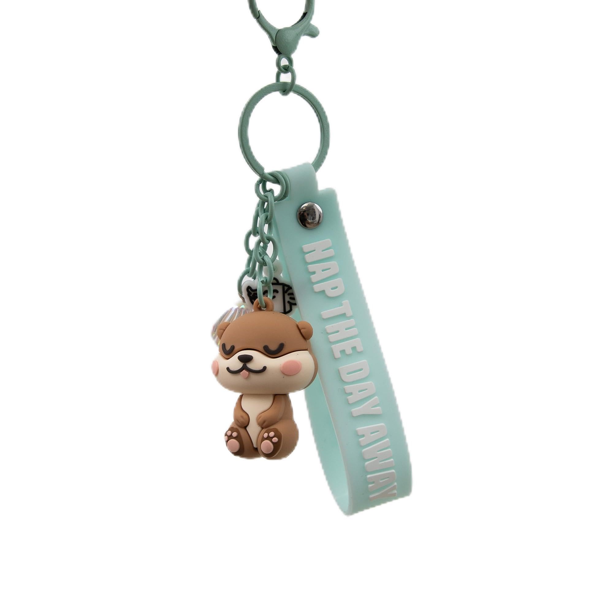 Mr. Wonderful Llavero Lazy Nutria con Charms Nap the Day Away – Llavero de Caucho y Metal Original