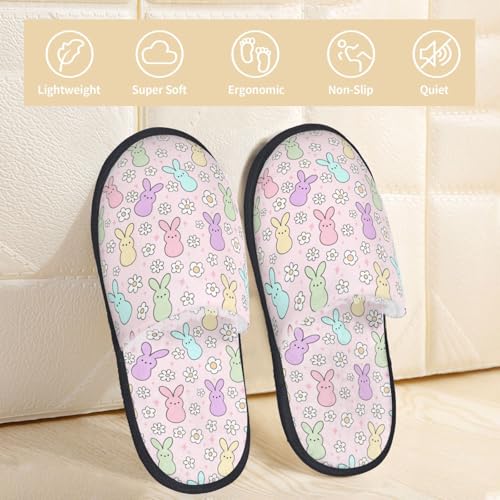 Colorful Bunny Print Women Slippers Home Furry Shoes Keep Men Couples Shoes Warm For Women-3