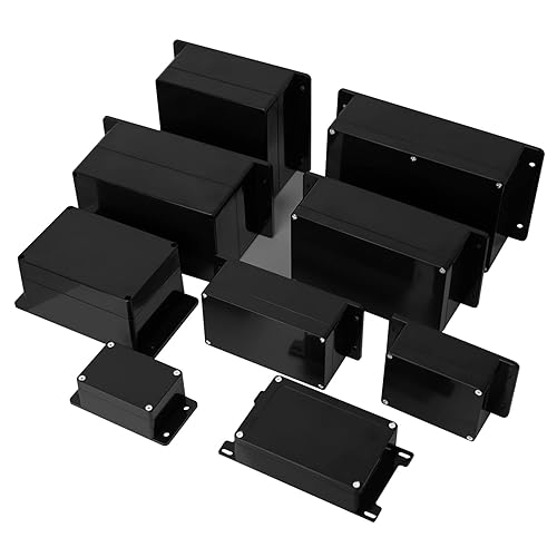Miniatura 15 de Caja de conexiones impermeable a prueba de polvo IP65 ABS plástico universal para proyectos eléctricos, carcasa negra con oreja fija