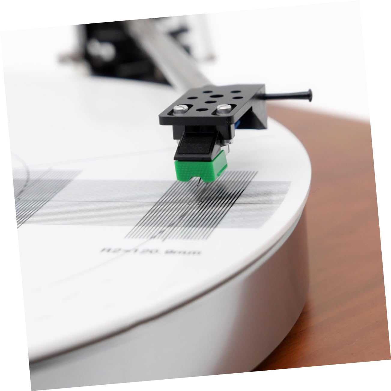 Calibro Allineamento Testina per Giradischi 3mm in Acrilico Bianco | Regolazione Angolo, Funzione Antiscivolo, per Vinile e Testine, Idea Regalo per Inaugurazione