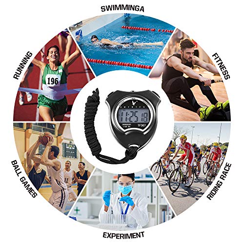 yeacher Cronômetro de memória de linha única 2 com exibição de data e hora cronômetro digital de esp