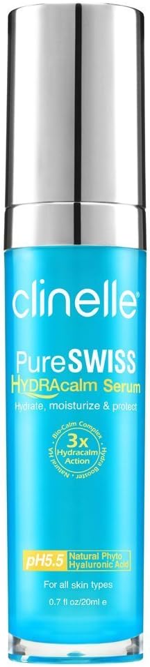 Clinelle PureSWISS Hydracalm Serum 20ml - An Intensive Serum That Boosts Skin's Hydration | Paraben Free, Lanolin Free, Mineral Oil Free | Suitable For All Skin Types