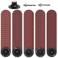 Shineboc 50mm Roloc Schleifscheiben, 100 Stück Schnellwechselscheiben Körnung 36/60/80/120/180 mit 1/4\ Scheiben Pad Halter für Gesenkschleifer Flachschleifen Polieren