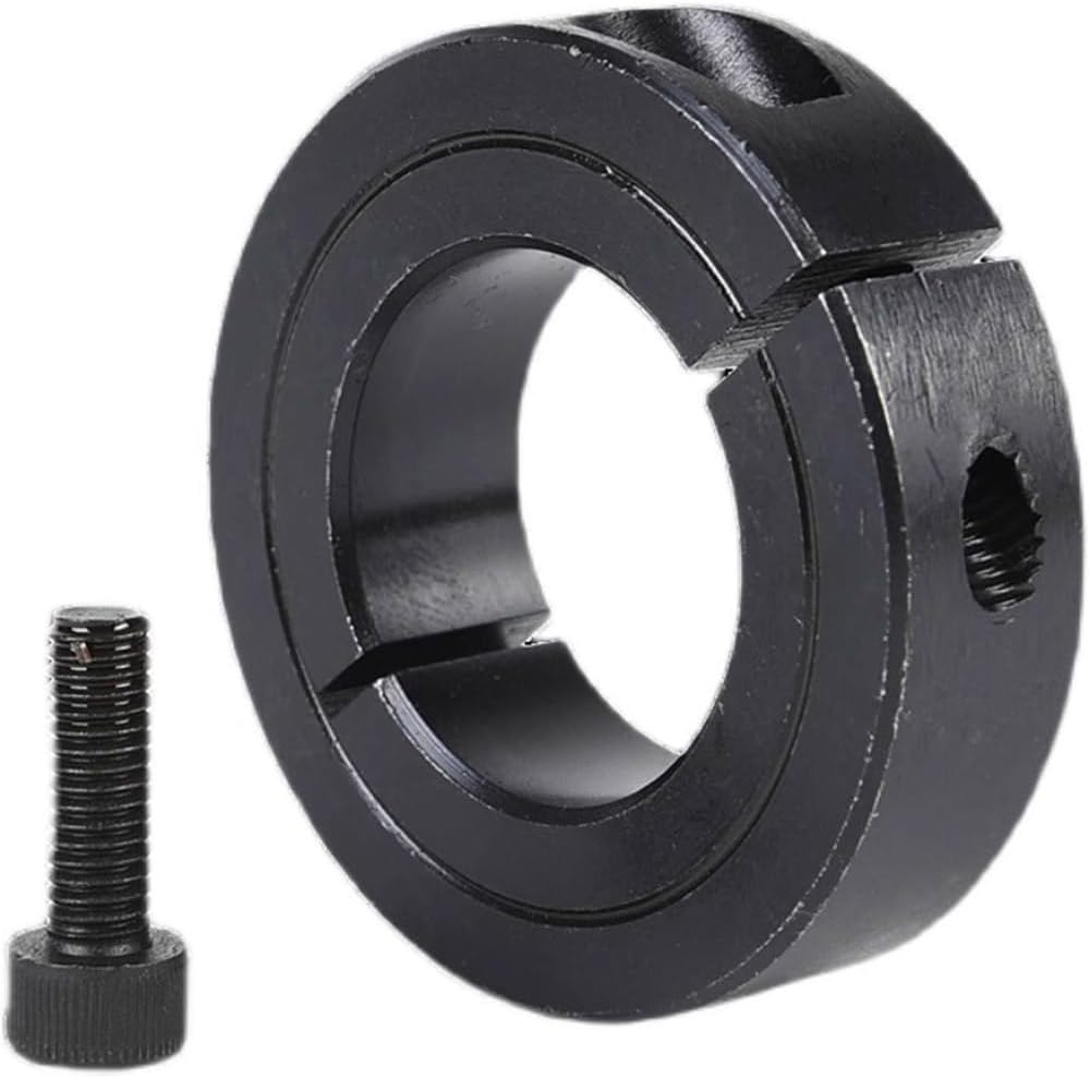 4 Pcs Shaft Collars, Carbon Steel Double Split Clamp On Locking Ring for Mechanical Transmission Automotive DIY, Black