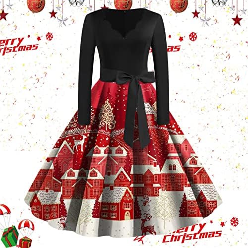 Produktbild von Weihnachtskleid Damen Elegant Cocktailkleid 1950er Vintage A