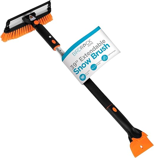 39" Extendable Snow Brush with Squeegee & Ice Scraper | Foam Grip | Auto Snow Brush | Auto Ice Scraper | Car Truck SUV