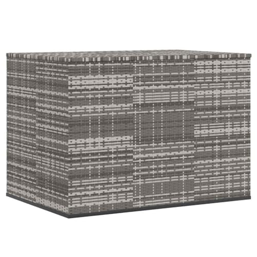 Lumanois Baúl para Cojines de jardín ratán PE Gris 145x100x103 cm,Mobiliario,Cajas de almacenaje para Exteriores,30.65kg-317231