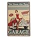 Okuna Outpost Vintage Metal Signs - Rust-Resistant Iron Build for Vintage Wall Decor - Pre-Drilled Mounting for Garage Decor for Men - Multicolor Retro Designs for Car Wall Art - 6-Pack, 11.8 x 8 in