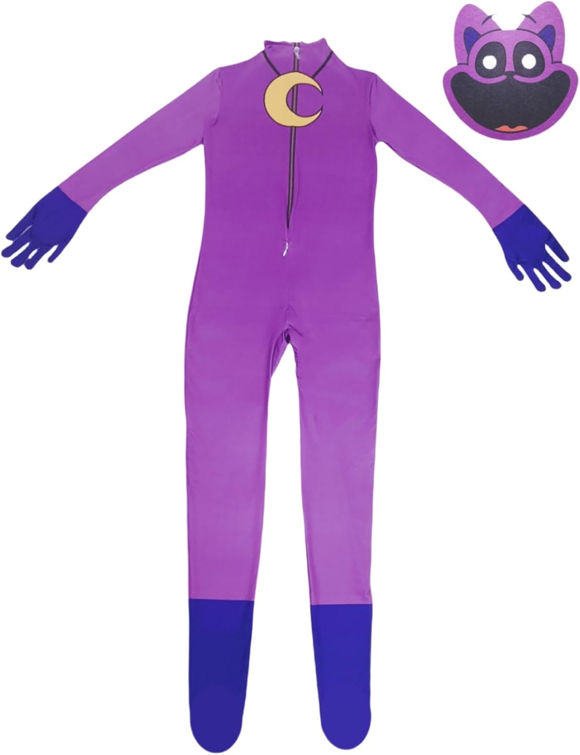 Scary Cat Kids Bodysuit Halloween Costume with Mask 4-5Y, KY21-A110