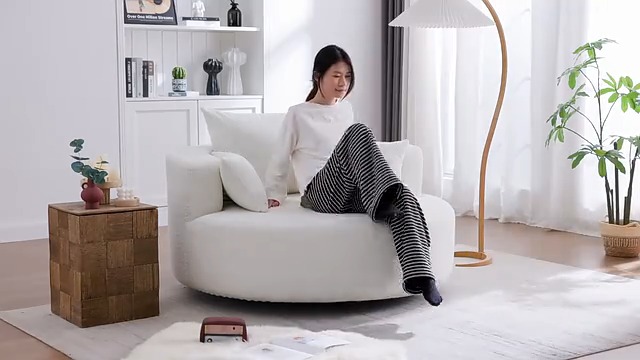 Sillón con base giratoria 360° y tapizado chenille verde miniatura 7