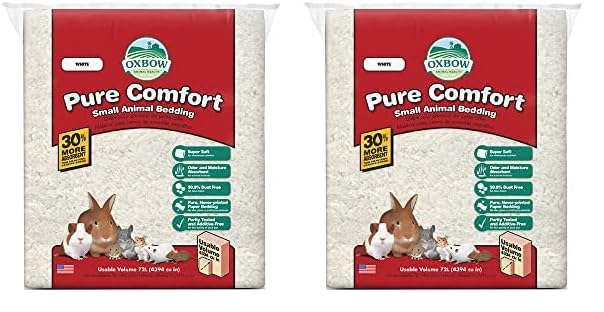 Image of Oxbow Pure Comfort Small Animal Bedding - Odor & Moisture Absorbent, Dust-Free Bedding for Small Animals, White, 72 Liter Bag (Pack of 2)